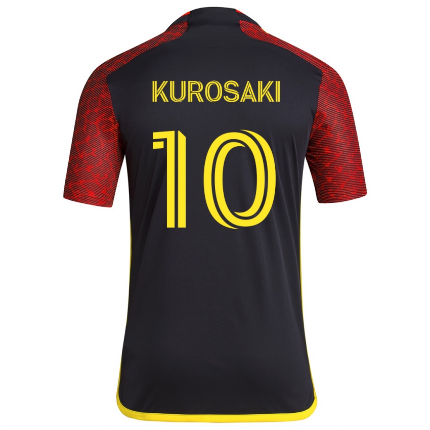 Criança Camisola Yuuka Kurosaki #10 Vermelho Preto Alternativa 2024/25 Camisa Brasil