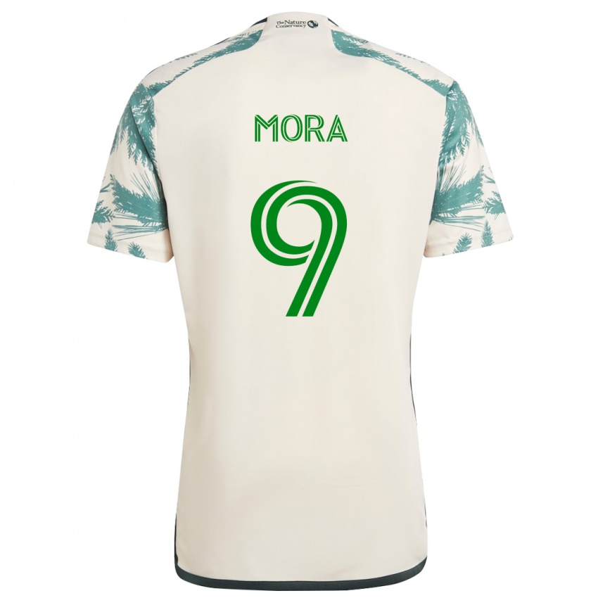 Criança Camisola Felipe Mora #9 Bege Castanho Alternativa 2024/25 Camisa Brasil