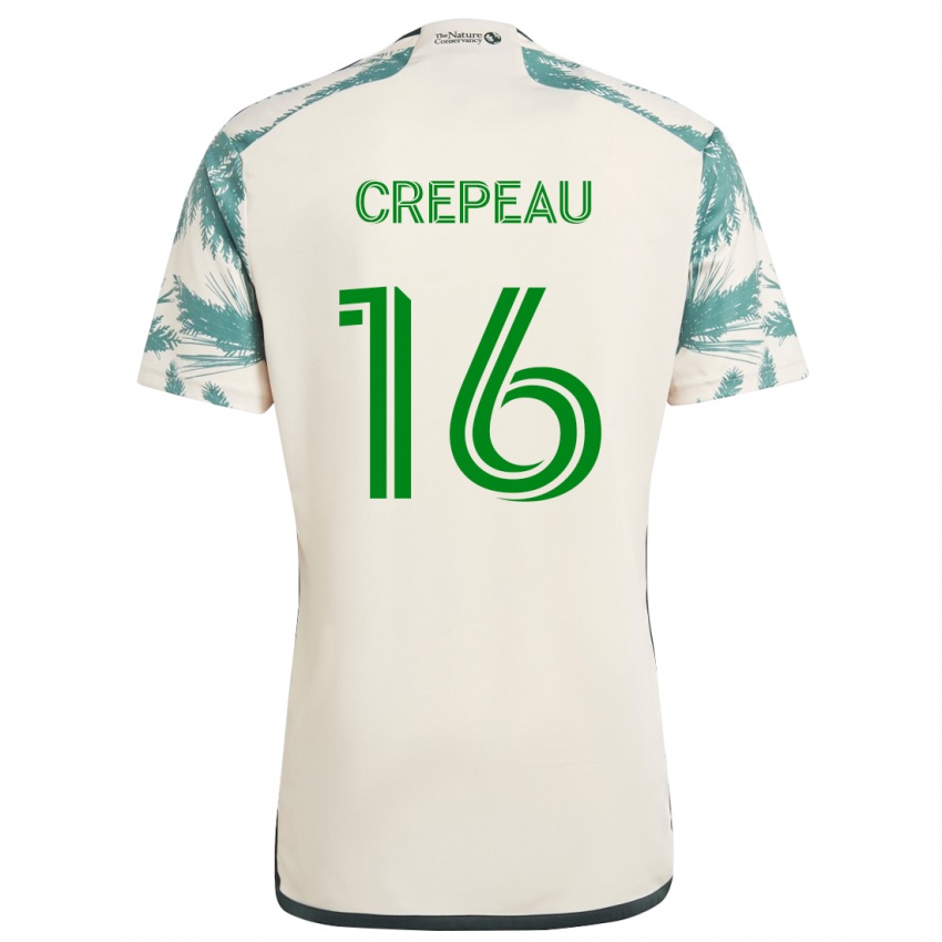 Criança Camisola Maxime Crépeau #16 Bege Castanho Alternativa 2024/25 Camisa Brasil