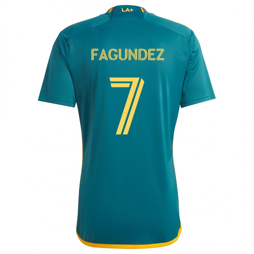 Criança Camisola Diego Fagúndez #7 Verde Amarelo Alternativa 2024/25 Camisa Brasil