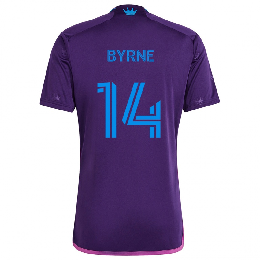 Criança Camisola Nathan Byrne #14 Roxo Azulado Alternativa 2024/25 Camisa Brasil