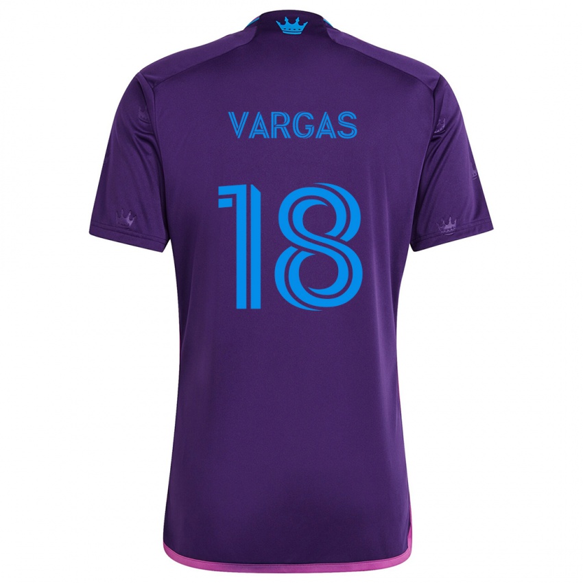 Criança Camisola Kerwin Vargas #18 Roxo Azulado Alternativa 2024/25 Camisa Brasil