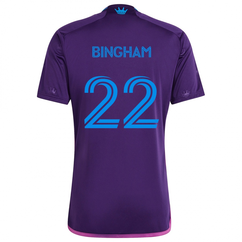 Criança Camisola David Bingham #22 Roxo Azulado Alternativa 2024/25 Camisa Brasil