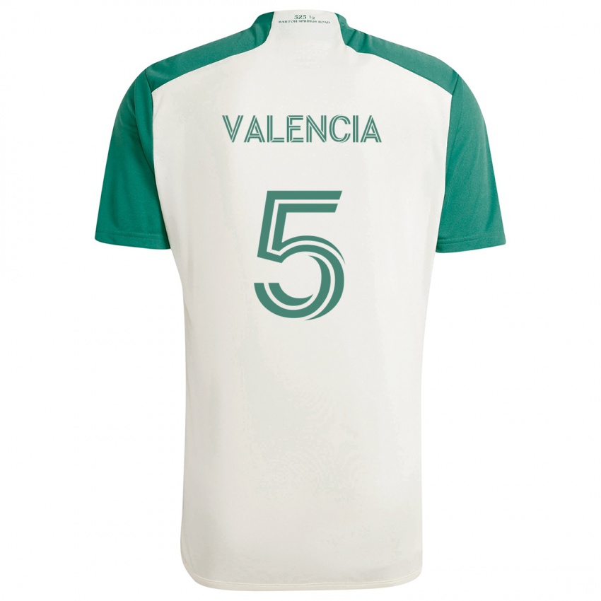 Criança Camisola Jhojan Valencia #5 Cores Bronzeadas Verde Alternativa 2024/25 Camisa Brasil