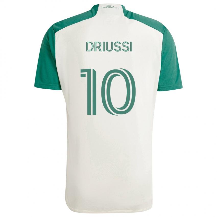 Criança Camisola Sebastián Driussi #10 Cores Bronzeadas Verde Alternativa 2024/25 Camisa Brasil