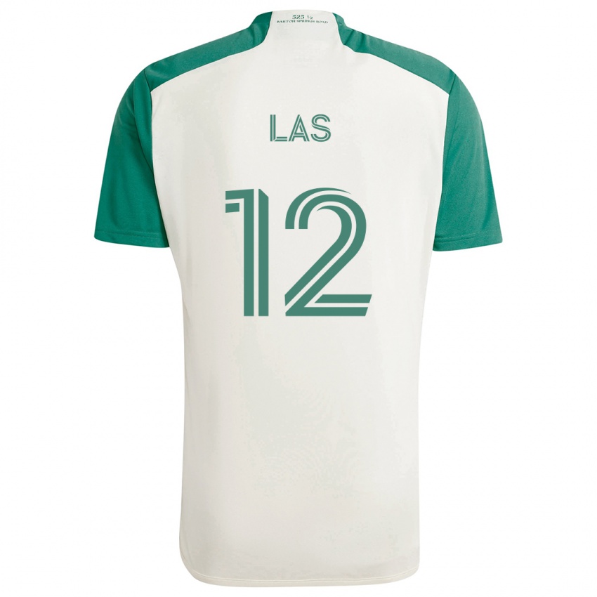 Criança Camisola Damian Las #12 Cores Bronzeadas Verde Alternativa 2024/25 Camisa Brasil