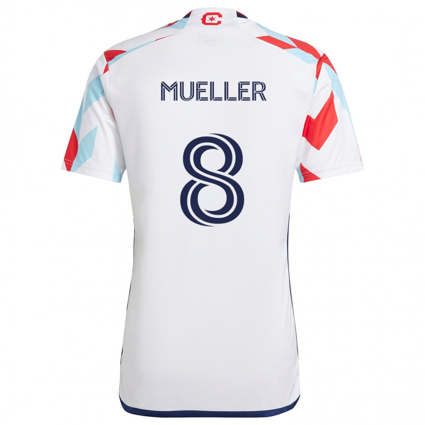 Criança Camisola Chris Mueller #8 Branco Vermelho Azul Alternativa 2024/25 Camisa Brasil