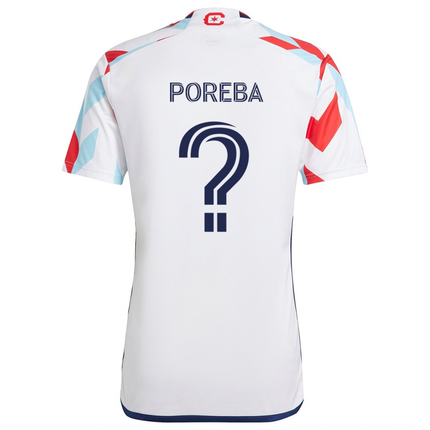 Criança Camisola David Poreba #0 Branco Vermelho Azul Alternativa 2024/25 Camisa Brasil