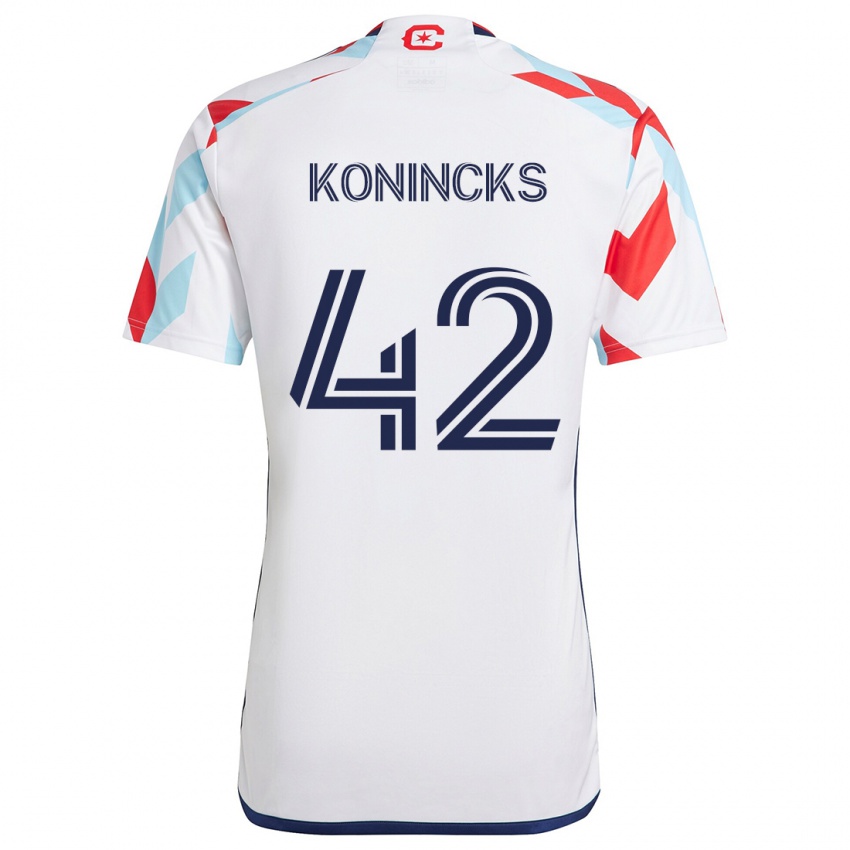 Criança Camisola Diego Konincks #42 Branco Vermelho Azul Alternativa 2024/25 Camisa Brasil