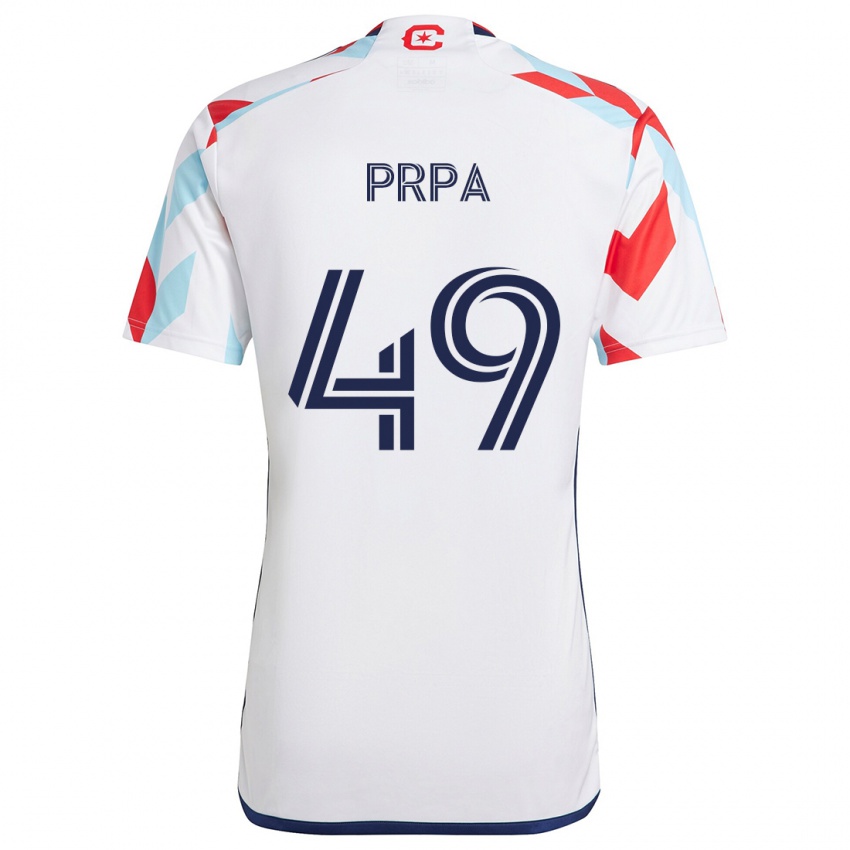 Criança Camisola Luka Prpa #49 Branco Vermelho Azul Alternativa 2024/25 Camisa Brasil