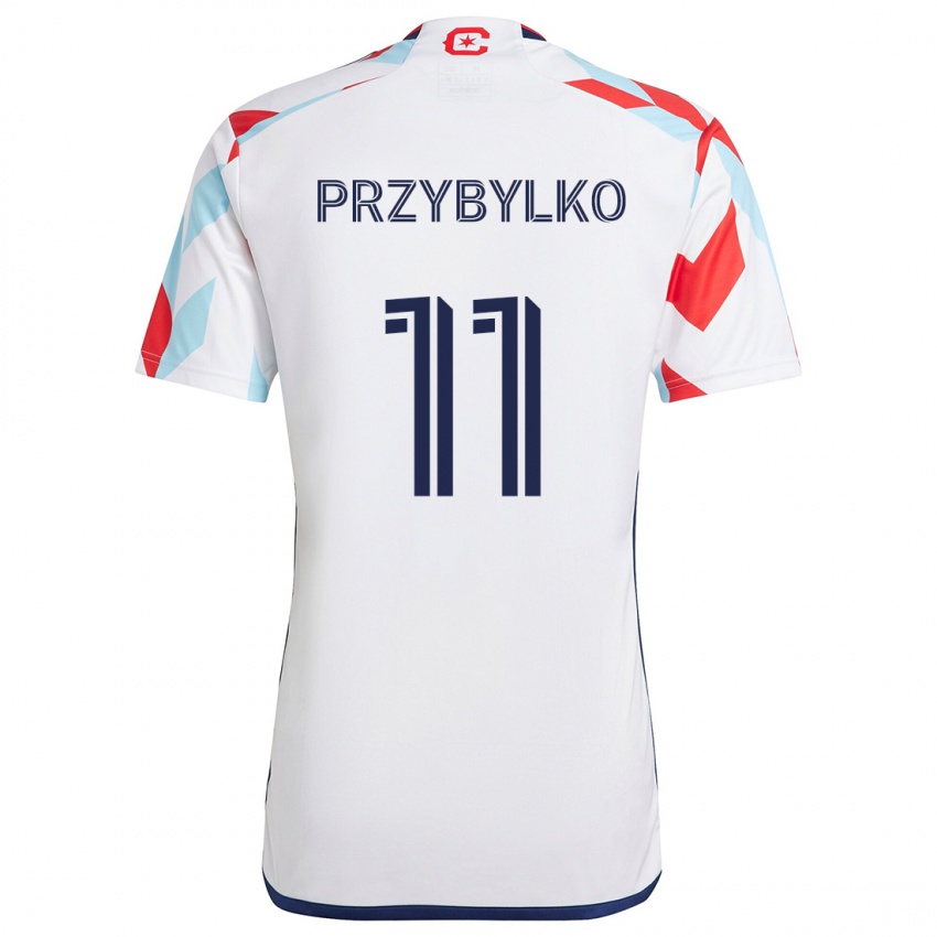 Criança Camisola Kacper Przybylko #11 Branco Vermelho Azul Alternativa 2024/25 Camisa Brasil