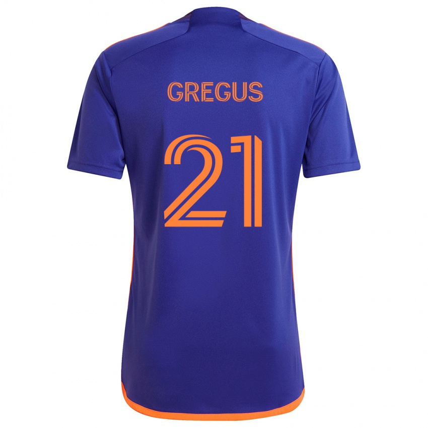 Criança Camisola Ján Gregus #21 Laranja Roxa Alternativa 2024/25 Camisa Brasil