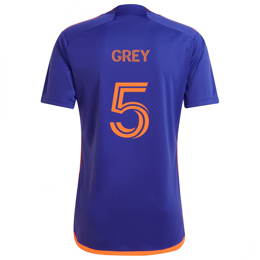 Criança Camisola Omar Grey #5 Laranja Roxa Alternativa 2024/25 Camisa Brasil