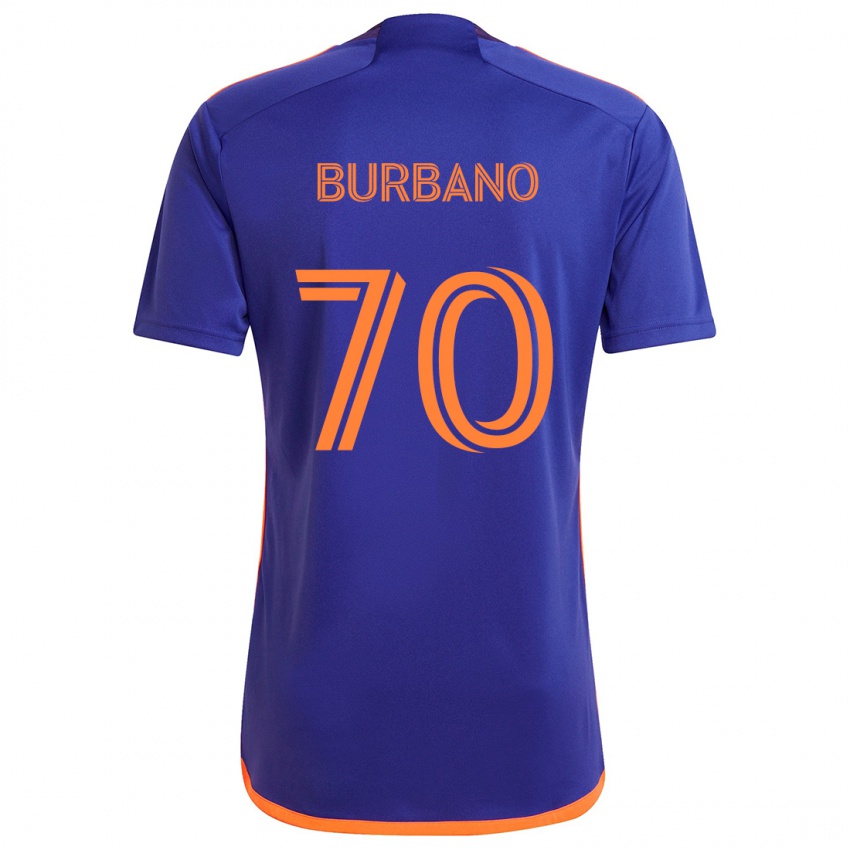 Criança Camisola Jordy Burbano #70 Laranja Roxa Alternativa 2024/25 Camisa Brasil