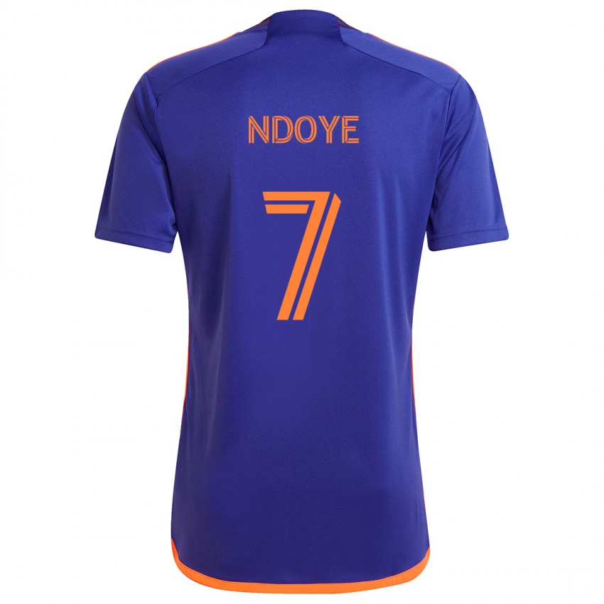 Criança Camisola Papa Ndoye #7 Laranja Roxa Alternativa 2024/25 Camisa Brasil