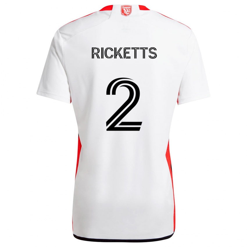 Criança Camisola Jamar Ricketts #2 Branco Vermelho Alternativa 2024/25 Camisa Brasil