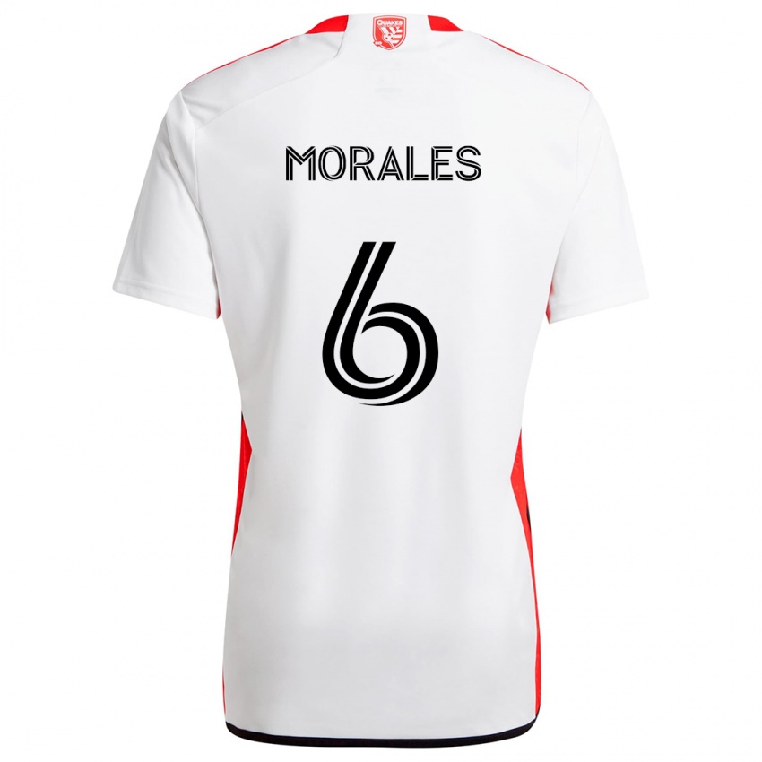 Criança Camisola Alfredo Morales #6 Branco Vermelho Alternativa 2024/25 Camisa Brasil