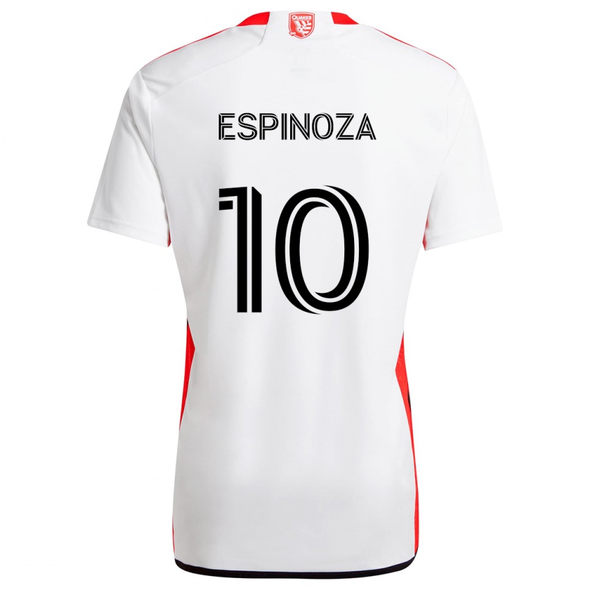 Criança Camisola Cristian Espinoza #10 Branco Vermelho Alternativa 2024/25 Camisa Brasil