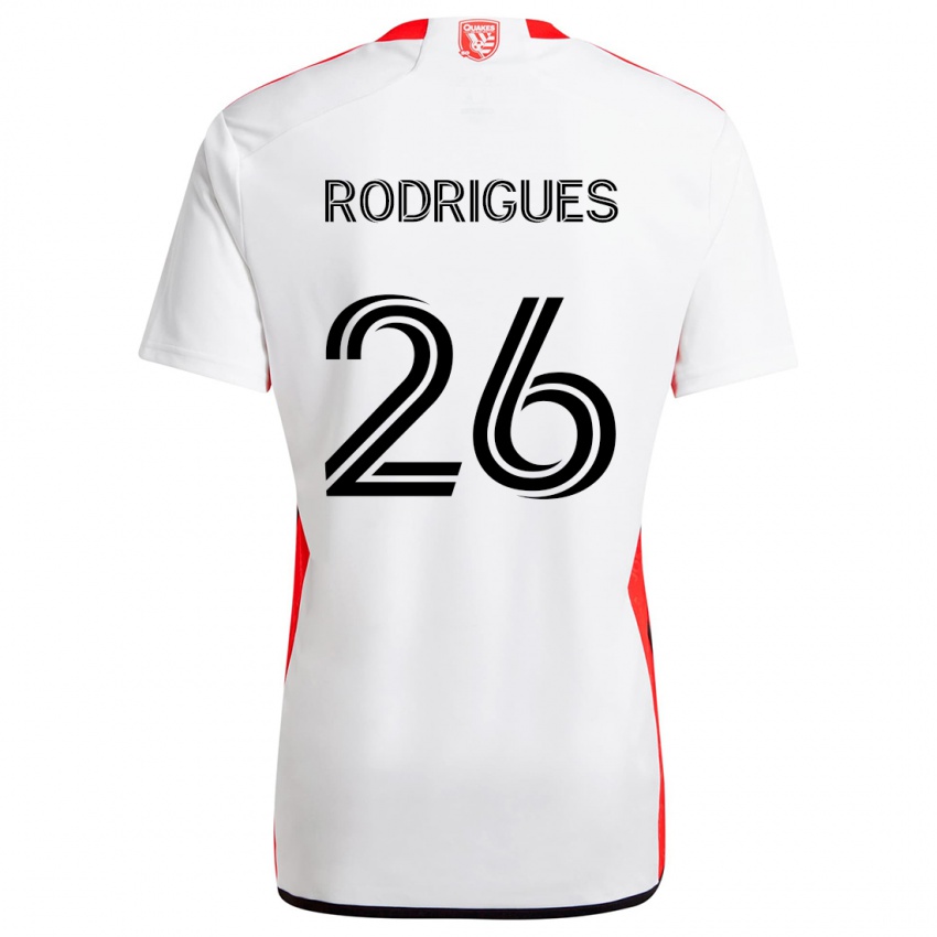 Criança Camisola Rodrigues #26 Branco Vermelho Alternativa 2024/25 Camisa Brasil