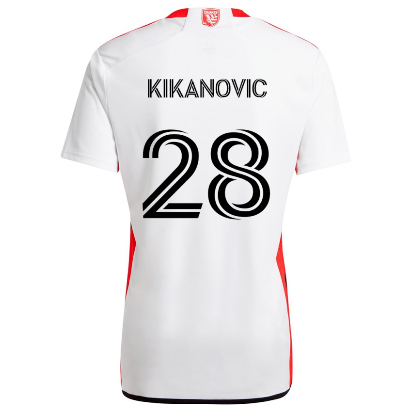 Criança Camisola Benjamin Kikanovic #28 Branco Vermelho Alternativa 2024/25 Camisa Brasil