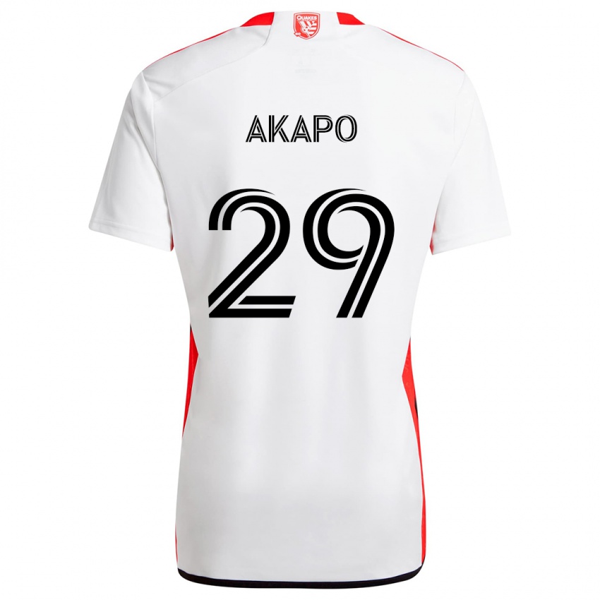 Criança Camisola Carlos Akapo #29 Branco Vermelho Alternativa 2024/25 Camisa Brasil