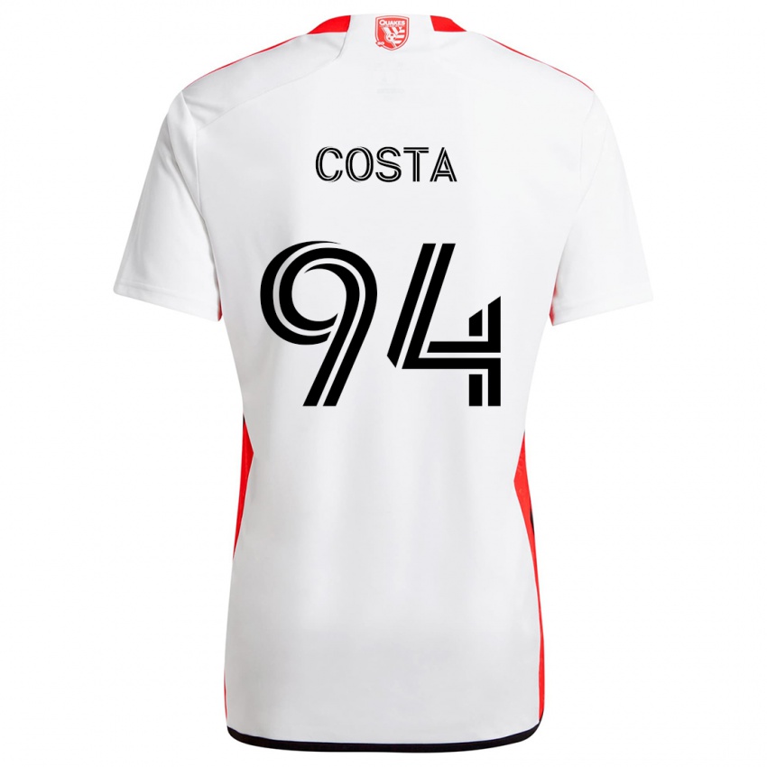 Criança Camisola Vítor Costa #94 Branco Vermelho Alternativa 2024/25 Camisa Brasil