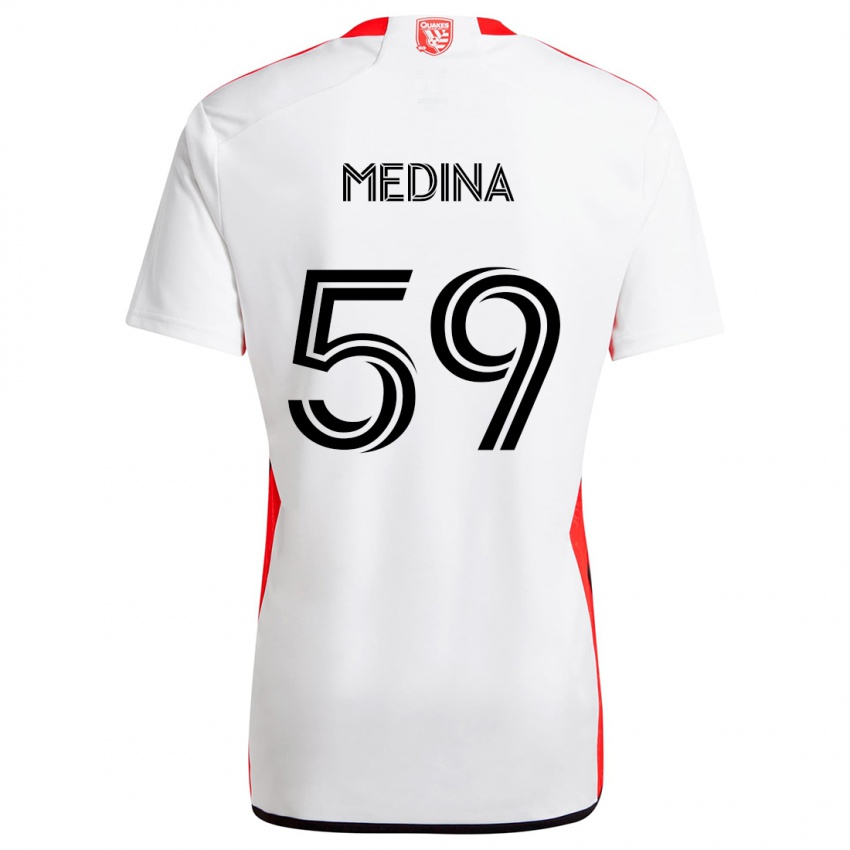 Criança Camisola Cruz Medina #59 Branco Vermelho Alternativa 2024/25 Camisa Brasil