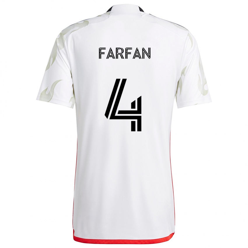 Criança Camisola Marco Farfán #4 Branco Vermelho Preto Alternativa 2024/25 Camisa Brasil