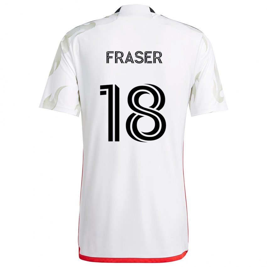 Criança Camisola Liam Fraser #18 Branco Vermelho Preto Alternativa 2024/25 Camisa Brasil