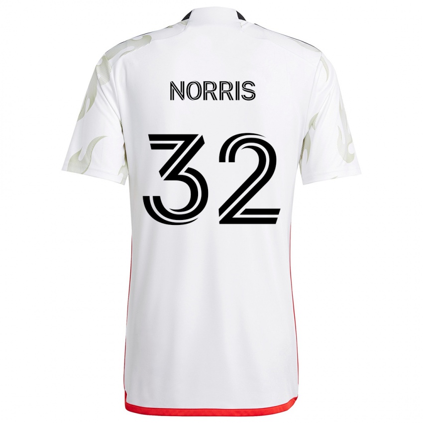 Criança Camisola Nolan Norris #32 Branco Vermelho Preto Alternativa 2024/25 Camisa Brasil