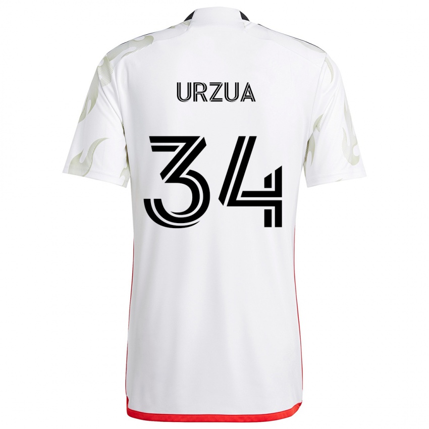 Criança Camisola Alejandro Urzua #34 Branco Vermelho Preto Alternativa 2024/25 Camisa Brasil