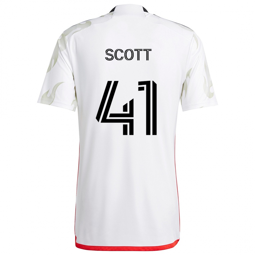 Criança Camisola Tarik Scott #41 Branco Vermelho Preto Alternativa 2024/25 Camisa Brasil