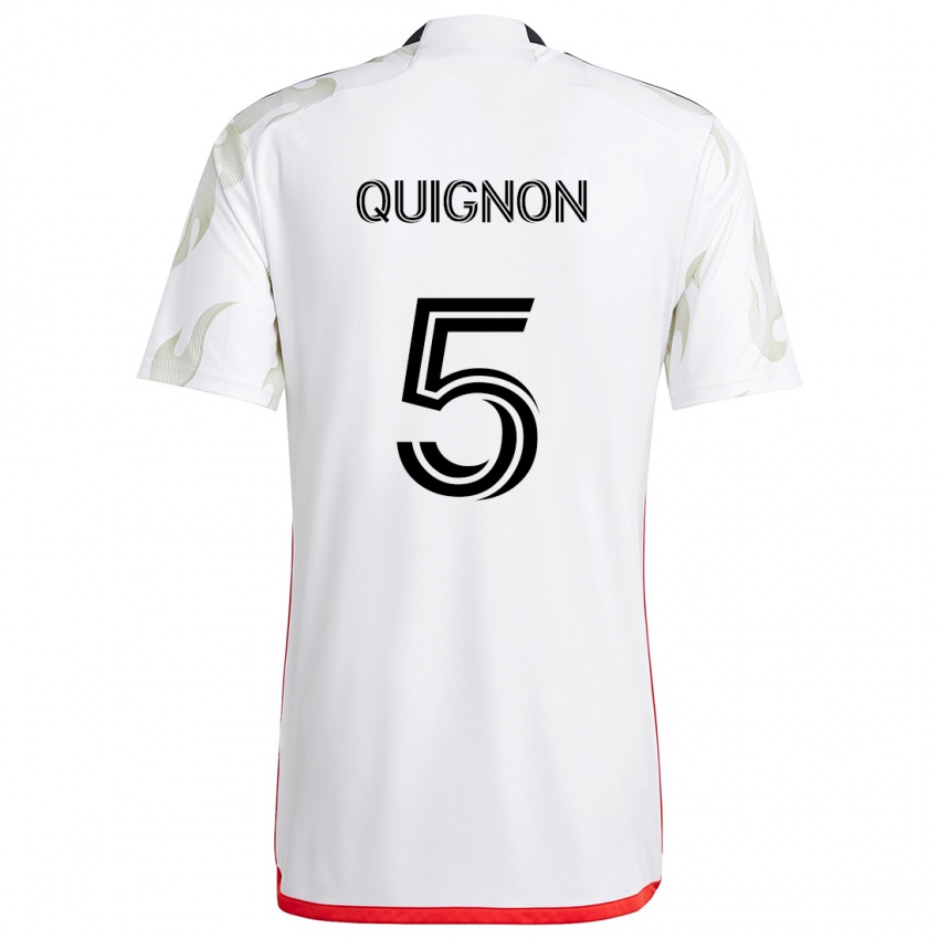 Criança Camisola Facundo Quignón #5 Branco Vermelho Preto Alternativa 2024/25 Camisa Brasil