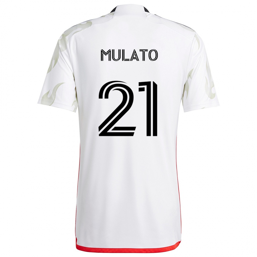 Criança Camisola José Mulato #21 Branco Vermelho Preto Alternativa 2024/25 Camisa Brasil