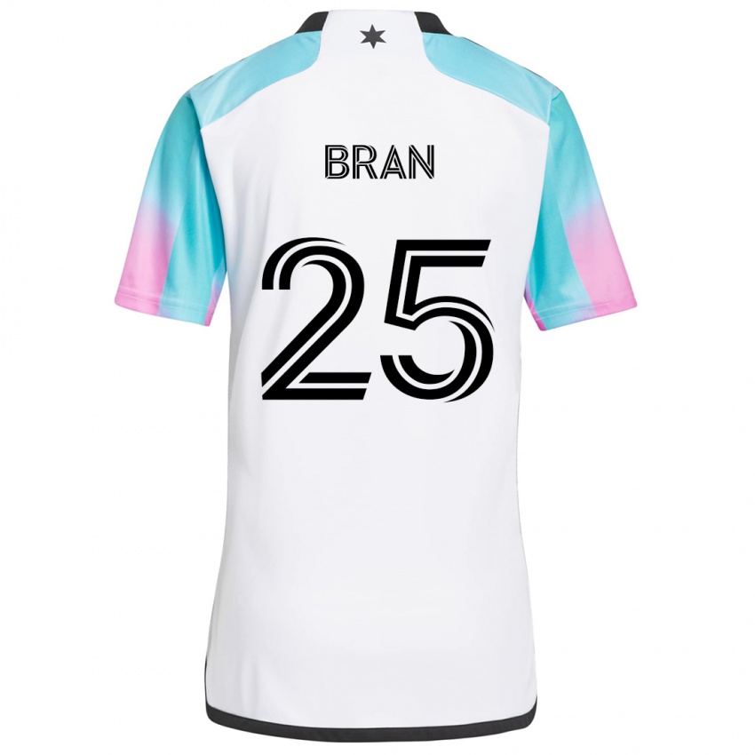 Criança Camisola Alejandro Bran #25 Branco Azul Preto Alternativa 2024/25 Camisa Brasil