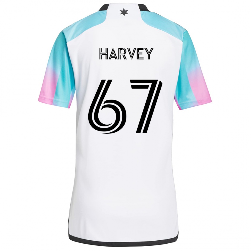 Criança Camisola Carlos Harvey #67 Branco Azul Preto Alternativa 2024/25 Camisa Brasil