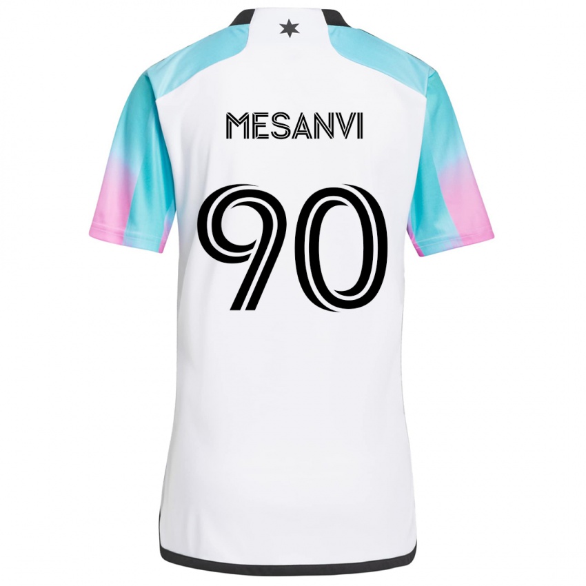 Criança Camisola Loïc Mesanvi #90 Branco Azul Preto Alternativa 2024/25 Camisa Brasil