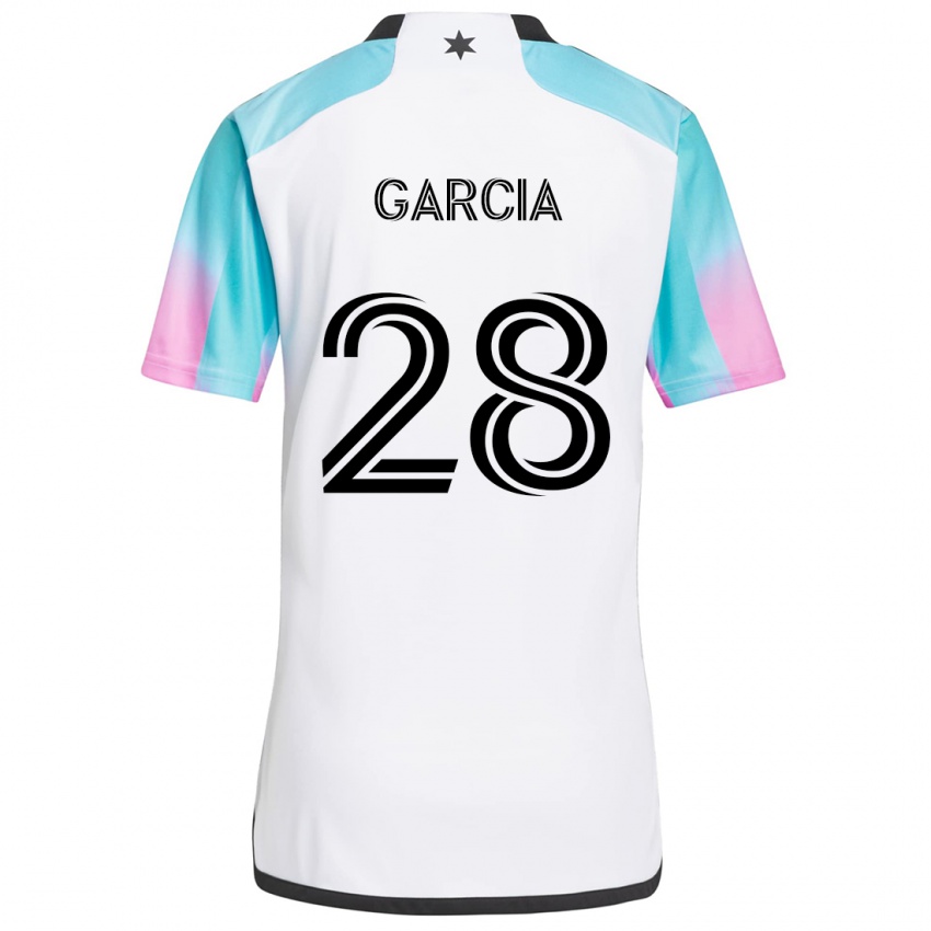 Criança Camisola Mender García #28 Branco Azul Preto Alternativa 2024/25 Camisa Brasil