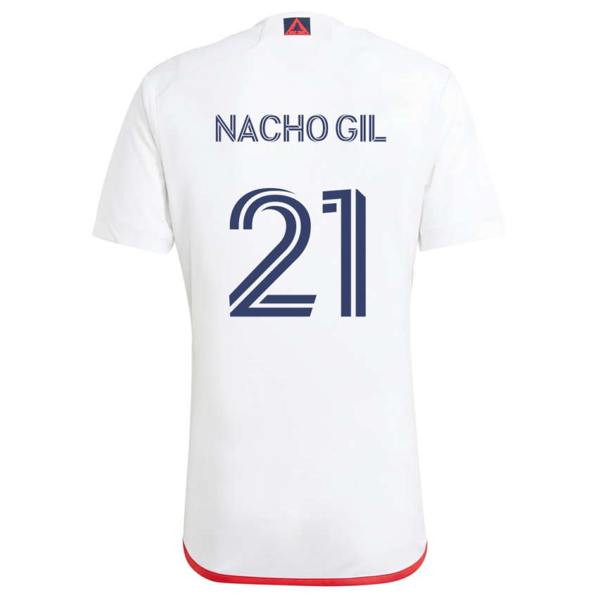 Criança Camisola Nacho Gil #21 Branco Vermelho Alternativa 2024/25 Camisa Brasil