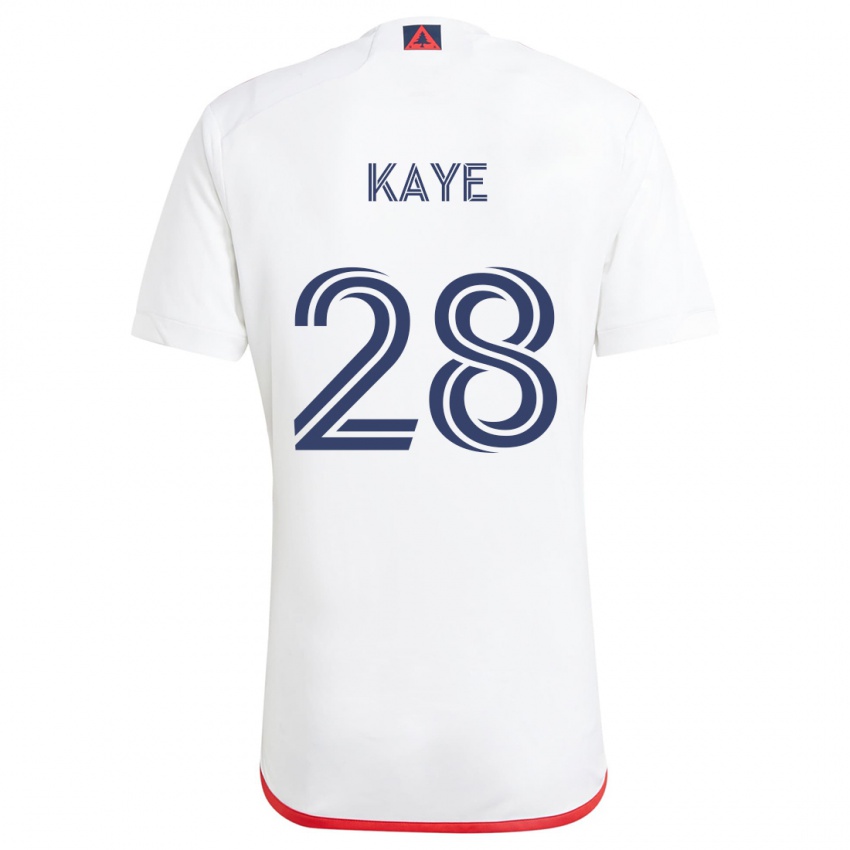 Criança Camisola Mark-Anthony Kaye #28 Branco Vermelho Alternativa 2024/25 Camisa Brasil