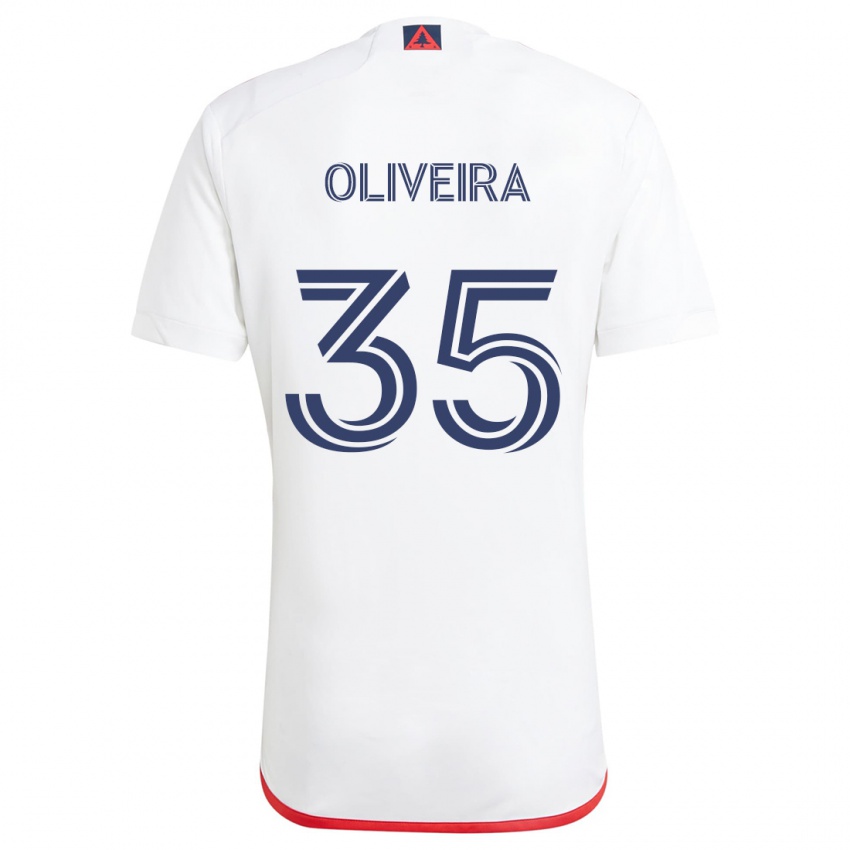 Criança Camisola Cristiano Oliveira #35 Branco Vermelho Alternativa 2024/25 Camisa Brasil