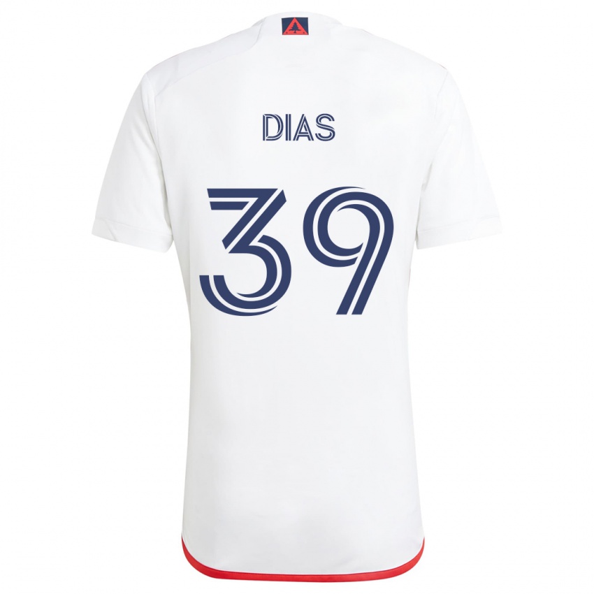 Criança Camisola Marcos Dias #39 Branco Vermelho Alternativa 2024/25 Camisa Brasil