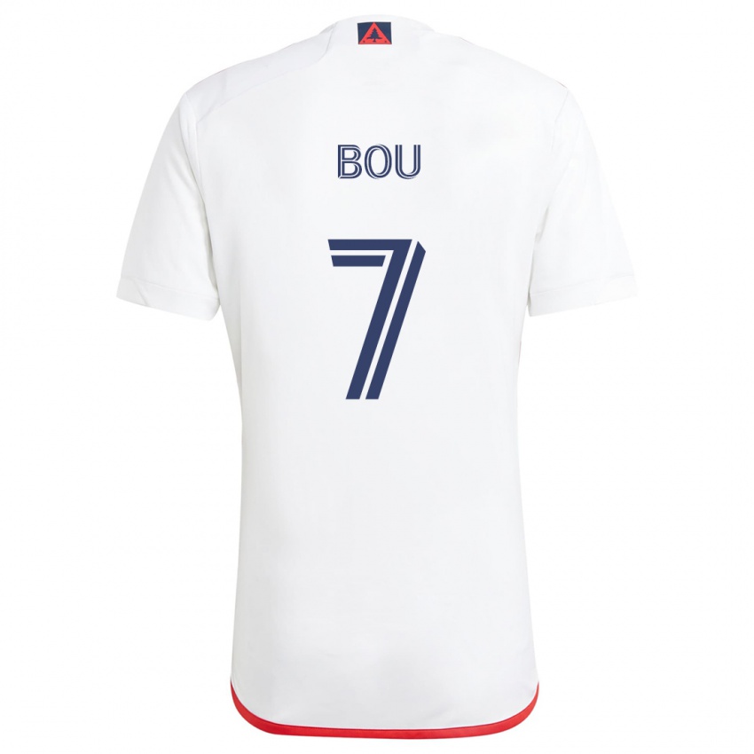 Criança Camisola Gustavo Bou #7 Branco Vermelho Alternativa 2024/25 Camisa Brasil