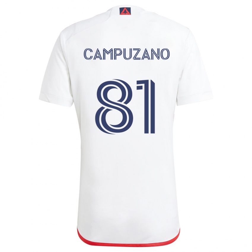 Criança Camisola Nico Campuzano #81 Branco Vermelho Alternativa 2024/25 Camisa Brasil