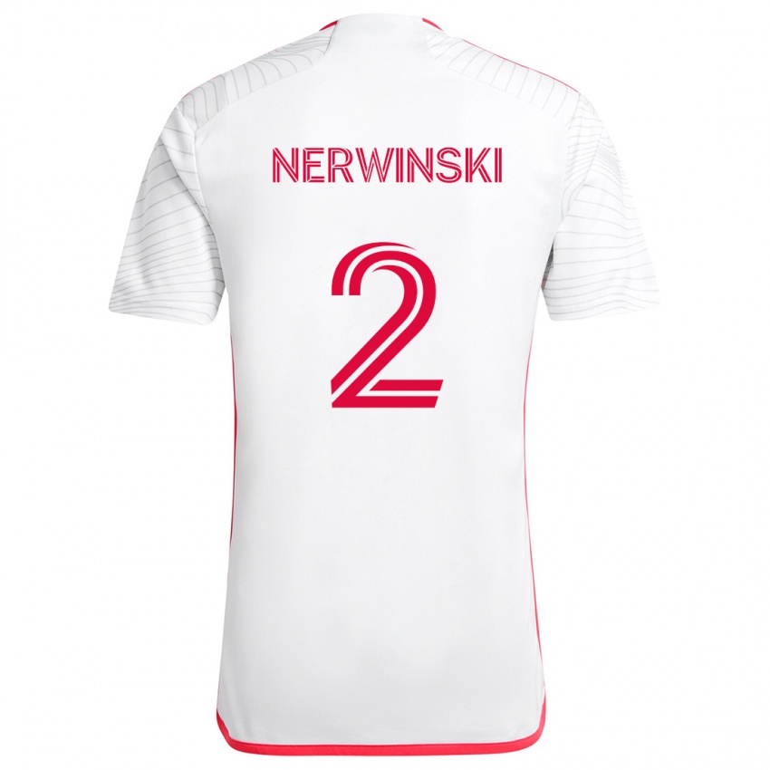 Criança Camisola Jake Nerwinski #2 Branco Vermelho Alternativa 2024/25 Camisa Brasil