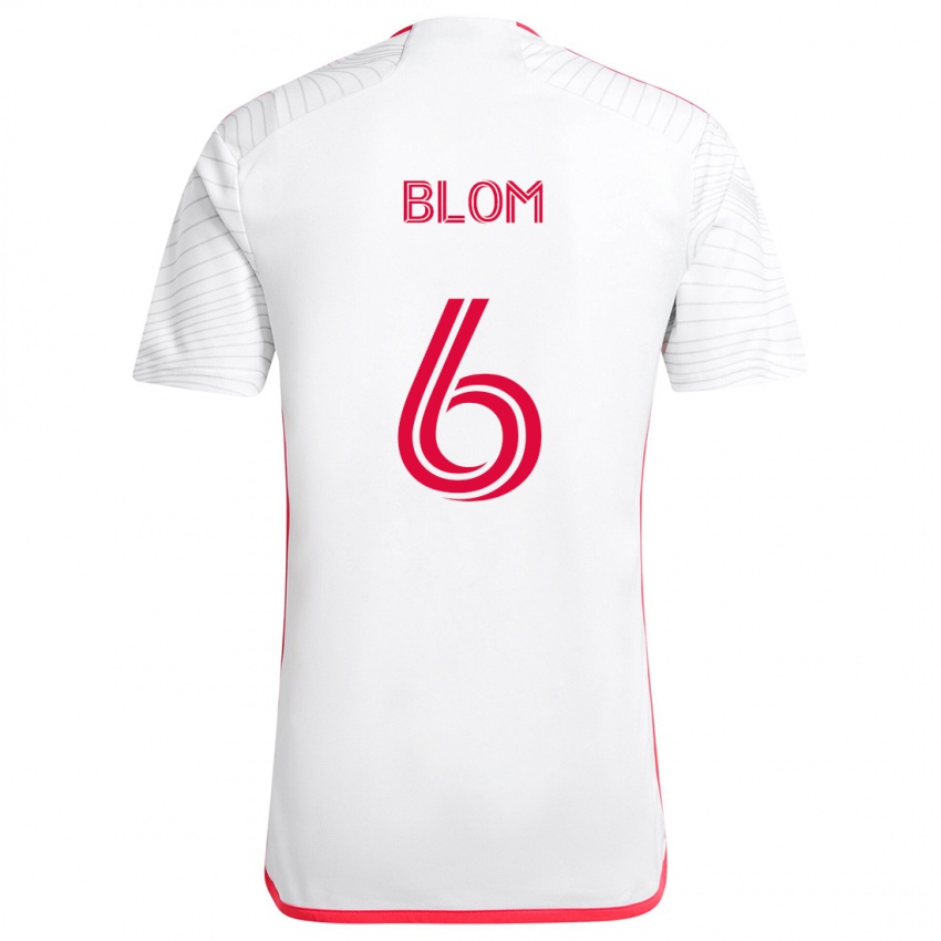 Criança Camisola Njabulo Blom #6 Branco Vermelho Alternativa 2024/25 Camisa Brasil