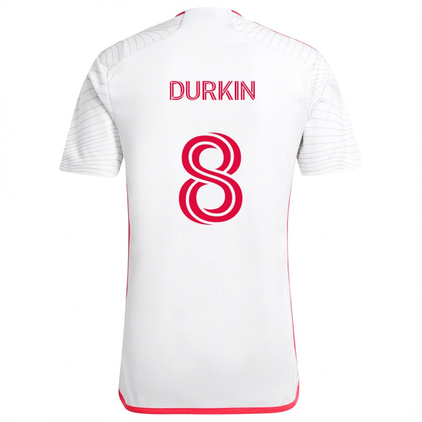 Criança Camisola Chris Durkin #8 Branco Vermelho Alternativa 2024/25 Camisa Brasil