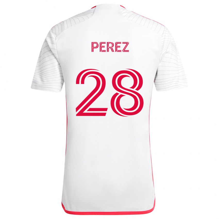 Criança Camisola Miguel Perez #28 Branco Vermelho Alternativa 2024/25 Camisa Brasil