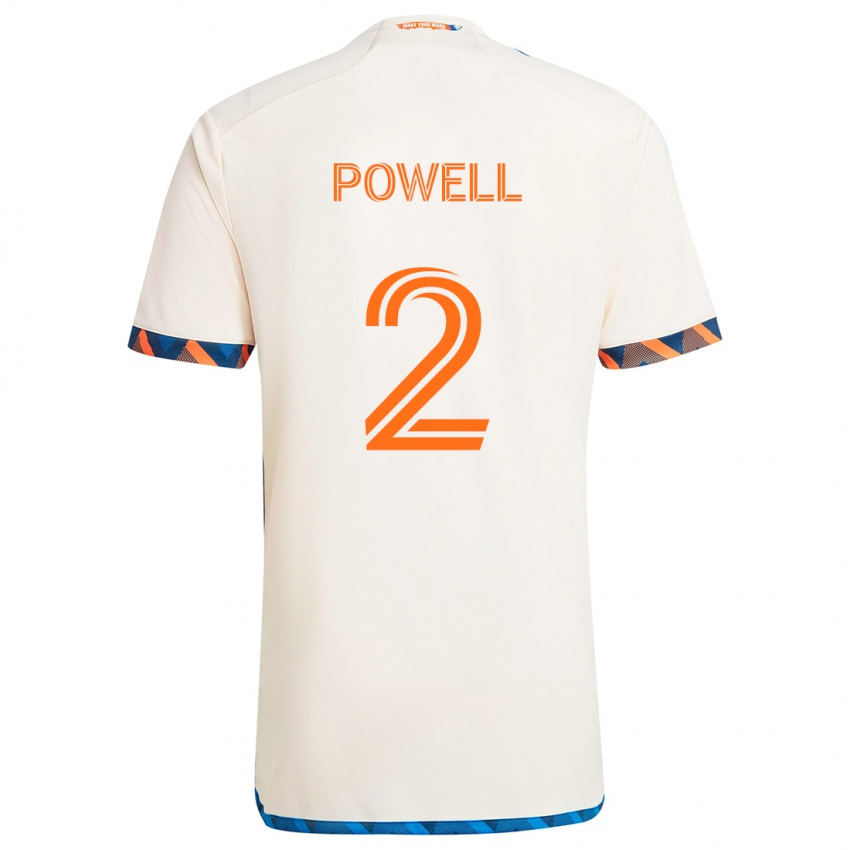 Criança Camisola Alvas Powell #2 Laranja Branco Alternativa 2024/25 Camisa Brasil