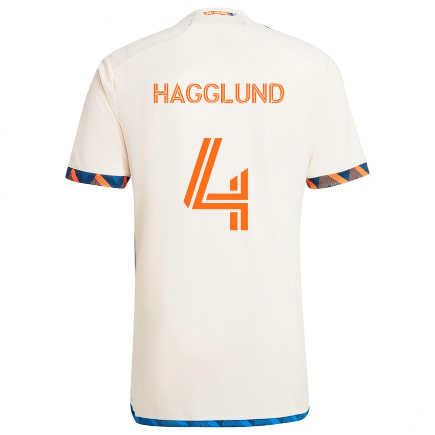 Criança Camisola Nick Hagglund #4 Laranja Branco Alternativa 2024/25 Camisa Brasil